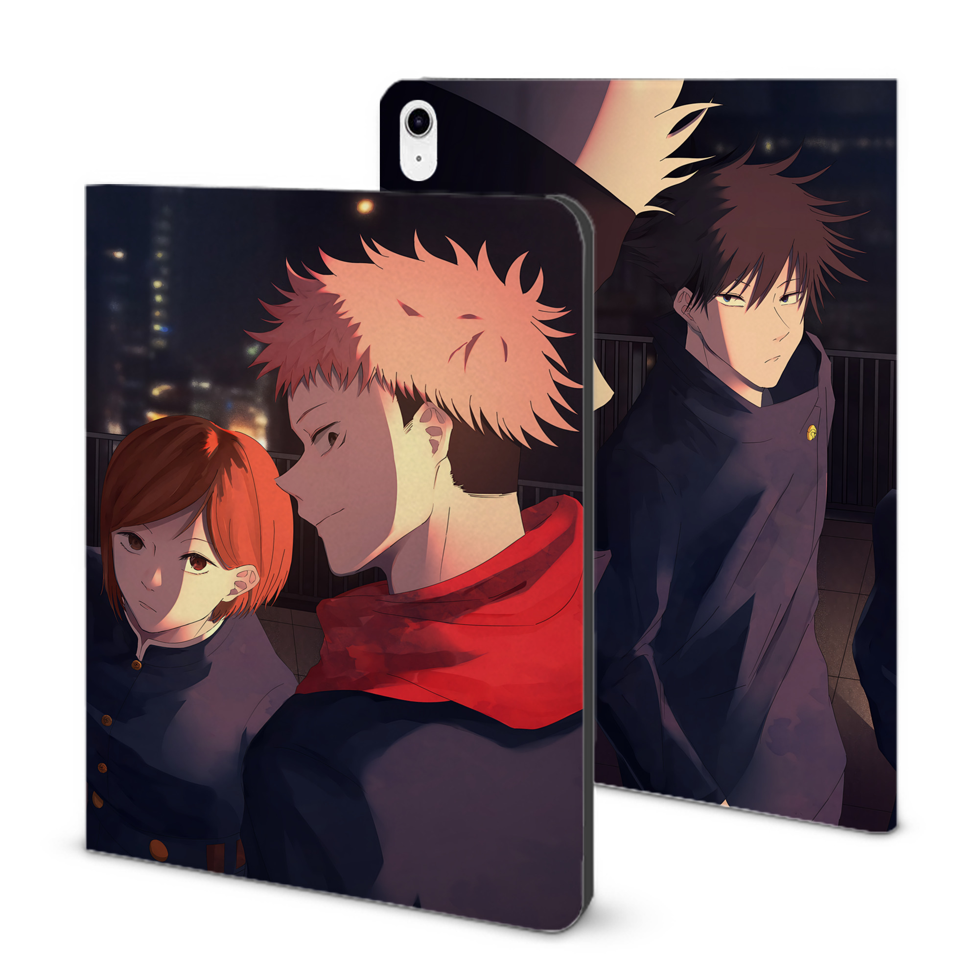 （画像用） 呪術廻戦 Jujutsu Kaisen IPad ケース ブック型 PUレザー TPU 耐衝撃 軽量 薄型 ペン収納なし 全面保護 IPad 各モデル対応